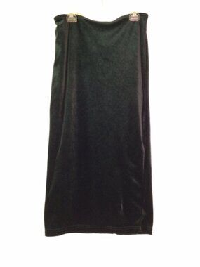 California Influence Forest Green Velvet Maxi Skirt Women's Pull-On Long Skirt